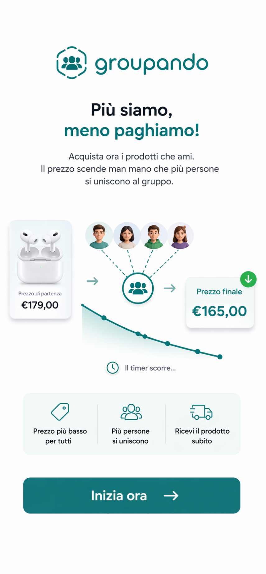 Schermata app Groupando