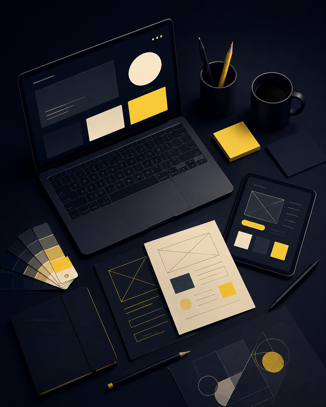 Illustrazione minimal creativa delle competenze digitali