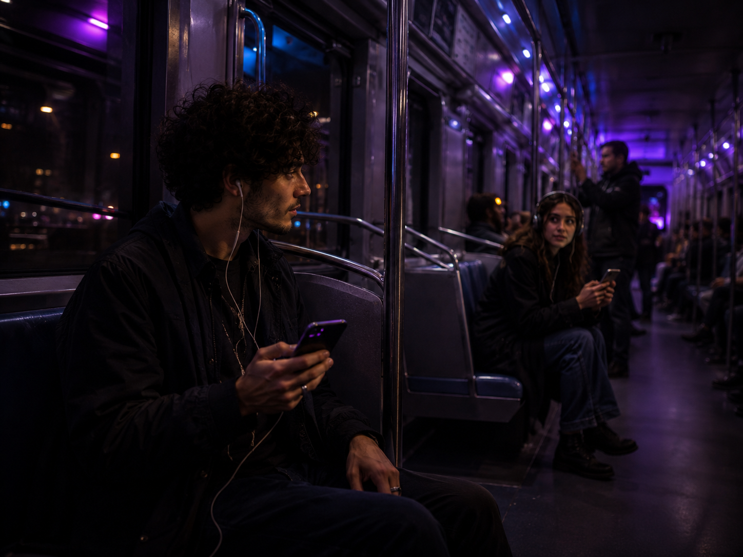Due ragazzi su un mezzo pubblico si connettono tramite Pulse