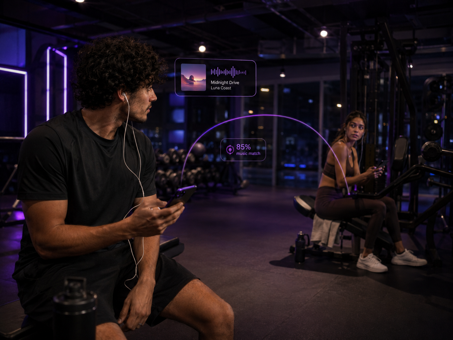 Due utenti in palestra si scambiano una canzone con Pulse